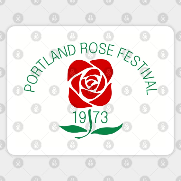 1973 Portland Rose Festival Vintage Button Sticker by Yesteeyear